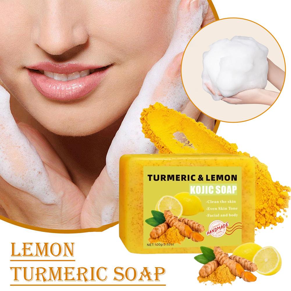 1/2 pièces citron curcuma acid - Kojic Acid Soap avis et prix